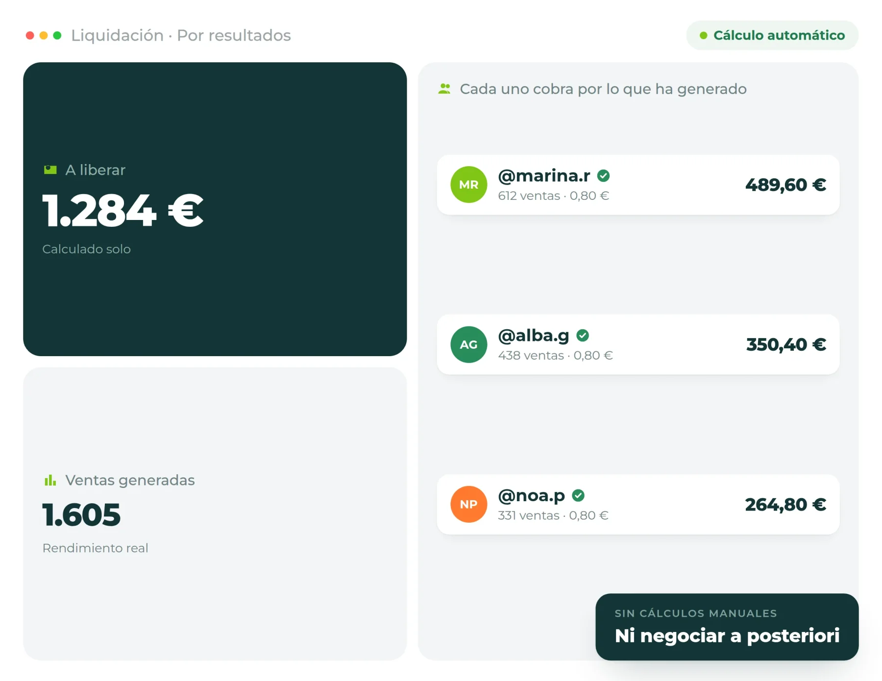 Pagos automáticos por resultado